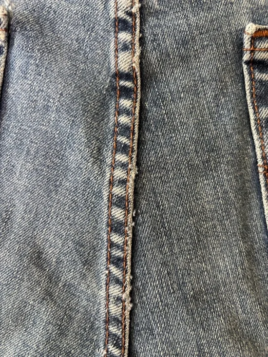 Harley-Davidson VTG Jeans Bootcut Women 14 Black Leather Patch 5 Pocket Zip fly - Picture 14 of 16